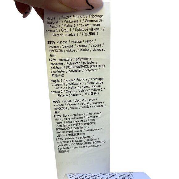 Marella Multicolored Striped Knit Dress V-Neckline Short Sleeves 2X - Picture 5 of 5